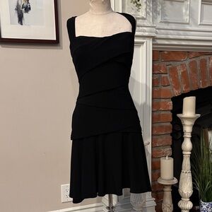 White House Black Market Layered Black Mini Dress